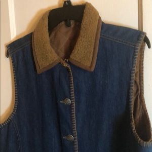 David Brooks Vintage Denim Reversible Vest Women’s Large